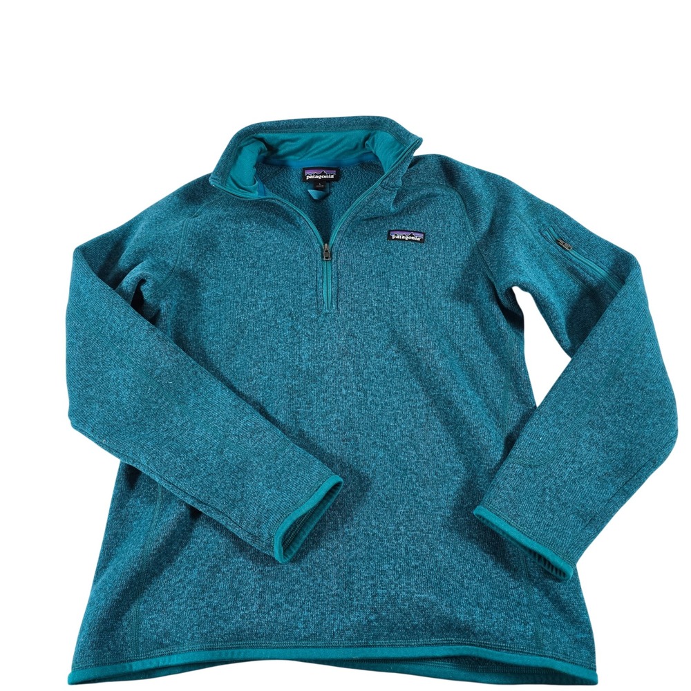 Patagonia Better Sweater 1/4 Zip Pullover Teal Blue Heather Fleece STY25617 L